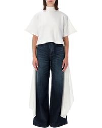 Alaïa - Alaia Asym Tshirt Cotton Jersey - Lyst