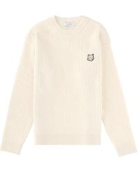 Maison Kitsuné - Ribbed Knit With Fox Patch - Lyst