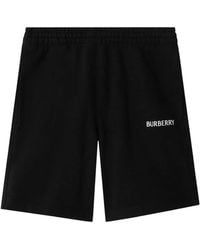 Burberry - Logo Cotton Shorts - Lyst
