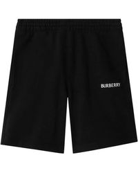 Burberry - Logo Cotton Shorts - Lyst
