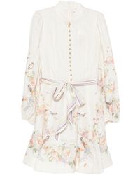 Zimmermann - Valiant Linen Mini Dress - Lyst