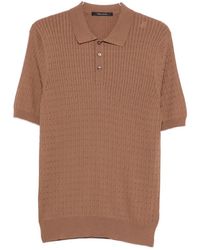 Tagliatore - Polo Shirt With Cable Knit - Lyst