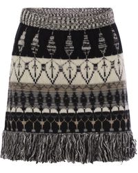 Vanisé - Wool And Cashmere Blend Jacquard Skirt - Lyst