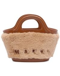 Ami Paris - Leather Mini Bag With Trimmed Detailing - Lyst