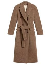 Golden Goose - Long Double-Breasted Greige Mixed Wool Coat - Lyst