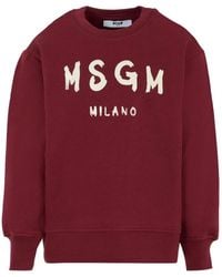 MSGM - Jersey With Logo - Lyst