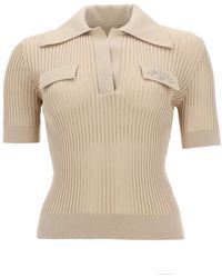 Patou - Ribbed Knit Polo Shirt - Lyst