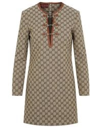 Gucci - Gg Jacquard Fabric Dress - Lyst