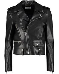 Saint Laurent - Leather Biker Jacket - Lyst