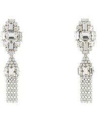 Alessandra Rich - Crystal Earrings With Pendant And Fringes - Lyst