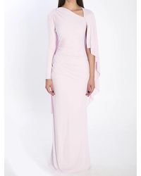 Self-Portrait - Self Portrait Jersey Drape Midi Dress - Lyst