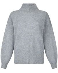 Liu Jo - Ribbed Sweater With Puff Sleeves - Lyst
