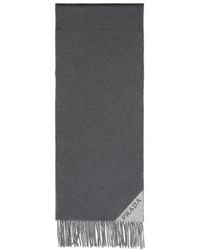 Prada - Charcoal Cashmere Scarf - Lyst