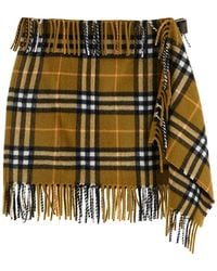Burberry - Ered Wool And Cashmere Scarf-Style Mini Skirt - Lyst