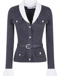 Self-Portrait - Ribbed Nit Cardigan - Lyst
