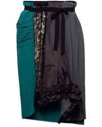 Prada - Technical Taffeta Patchwork Skirt - Lyst