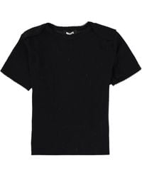 ROTATE BIRGER CHRISTENSEN - Textured Crew Neck T-Shirt - Lyst