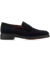 Santoni - Suede Loafers - Lyst