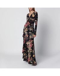 Etro - Printed Wrap Jersey Maxi Dress - Lyst