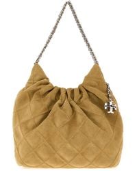 Tory Burch - Fleming Suede Mini Hobo Bag - Lyst