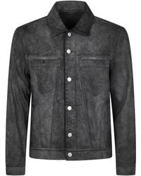 Jacquemus - Denim Jacket Mix Eco Lamb Leather - Lyst