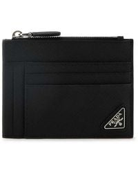 Prada - Leather Card Holder - Lyst