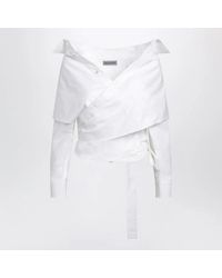 Balenciaga - Wrap Shirt With Off-Shoulder Design - Lyst