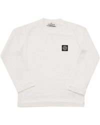 Stone Island - T-Shirt With Long Sleeves And Patch - Lyst