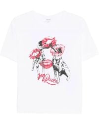 McQueen - Dalmatian-Print Cotton T-Shirt - Lyst