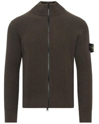 Stone Island - 5100017 Full-Rib Rws Woll Loose-Fit Zip-Up Jumper - Lyst