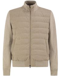 Herno - Quilted Knit And Fabric Jacket With High Collar - Lyst