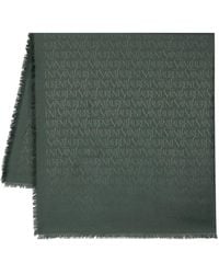 Saint Laurent - Logo-Jacquard Fringed Scarf - Lyst
