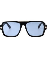 Tom Ford - Nero Lucido Blu Acetate Sunglasses - Lyst