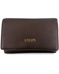 Liu Jo - Dark Polyurethane Wallet - Lyst