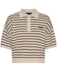 ROTATE BIRGER CHRISTENSEN - Striped Polo Shirt With Logo Patch - Lyst