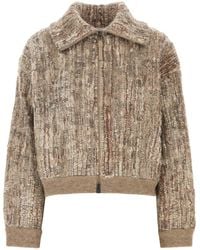 Brunello Cucinelli - Mohair Blend Bomber Jacket - Lyst