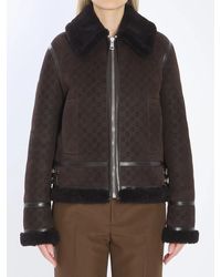 Gucci - Suede Leather And Shearling Jacket - Lyst