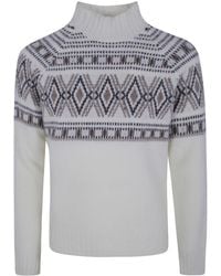 Barba Napoli - Jacquard Embroidered Turtle Neck Sweater - Lyst