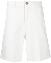 Brunello Cucinelli - Cotton Gabardine Bermuda Shorts - Lyst
