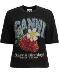 Ganni - "Strawberry" Crew-Neck Sweater - Lyst