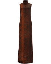 Jean Paul Gaultier - Printed Turtle Neck Maxi Dress - Lyst