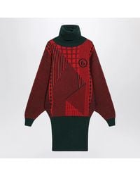 MM6 by Maison Margiela - Forest Jacquard Knit Mini Dress - Lyst