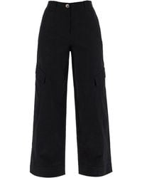 Ganni - Checked Canvas Trousers For - Lyst