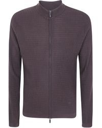 Emporio Armani - Classic Round Neck Cardigan - Lyst