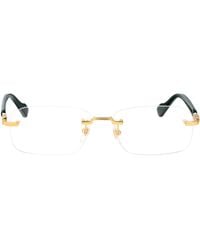 Gucci - Transparent Metal Glasses - Lyst