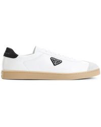 Prada - Lane Leather Low-Top Sneakers - Lyst