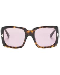 Tom Ford - Tortoiseshell Effect Square Frame Sunglasses - Lyst