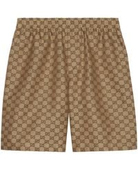 Gucci - Monogram Relaxed-fit Linen-blend Shorts - Lyst