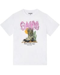 Ganni - Basic Cotton Jersey T - Lyst