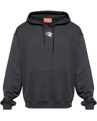 DIESEL - Cotton Hoodie With Oval D - Lyst